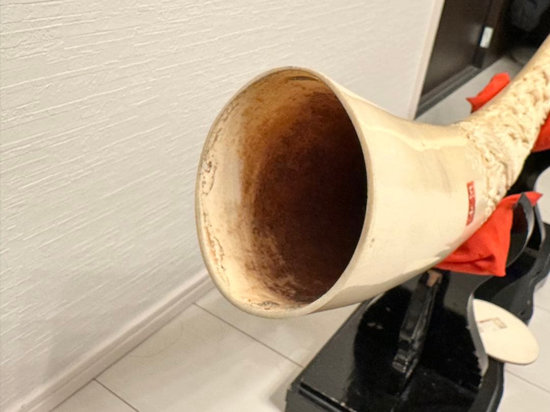 リ*ウ様 象牙風 彫刻 木製スタンド付き