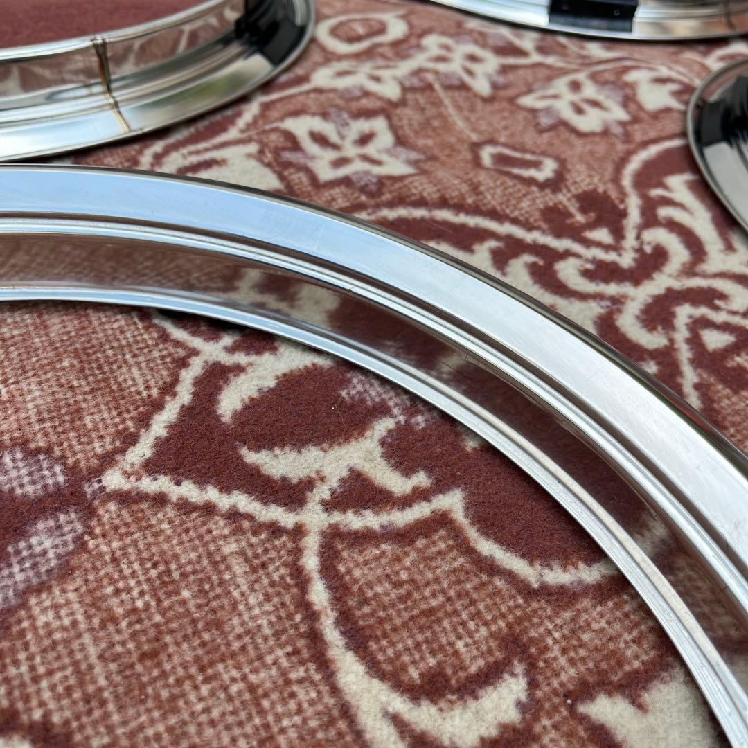 当時物 13インチ ◾️NOS ステンレス製 トリムリング ホイールリング セット