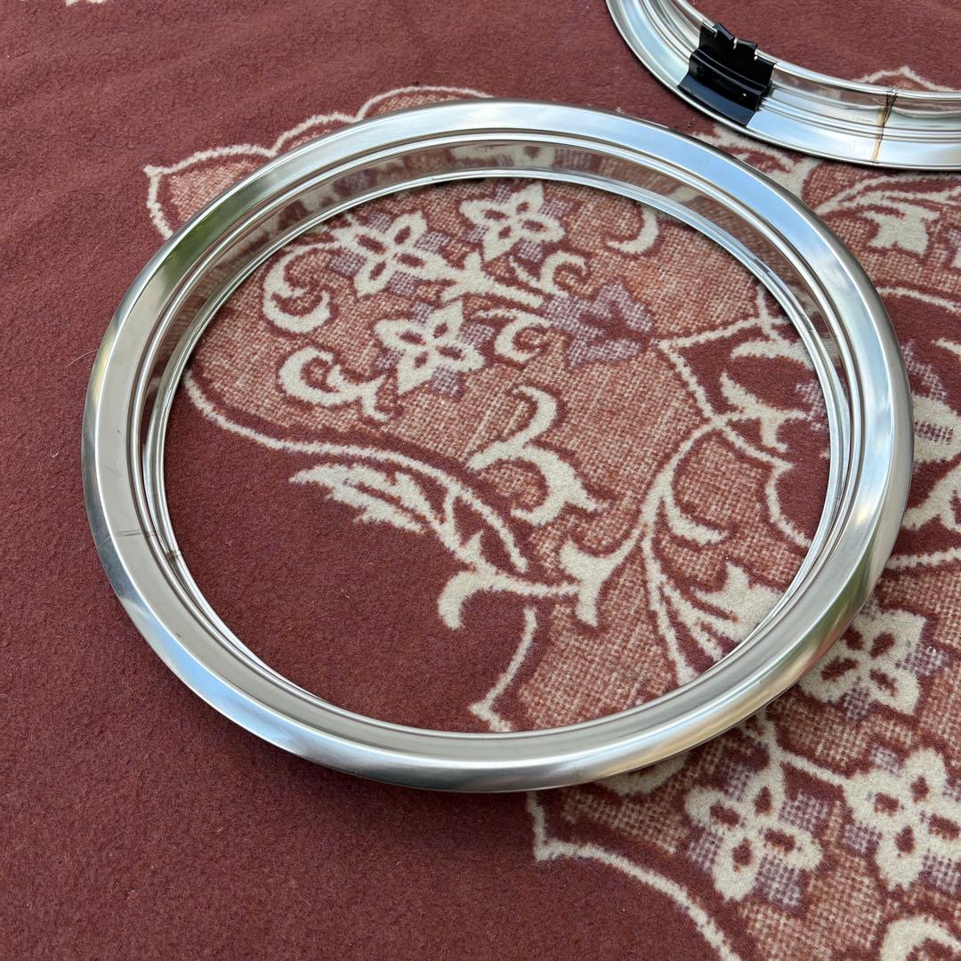 当時物 13インチ ◾️NOS ステンレス製 トリムリング ホイールリング セット