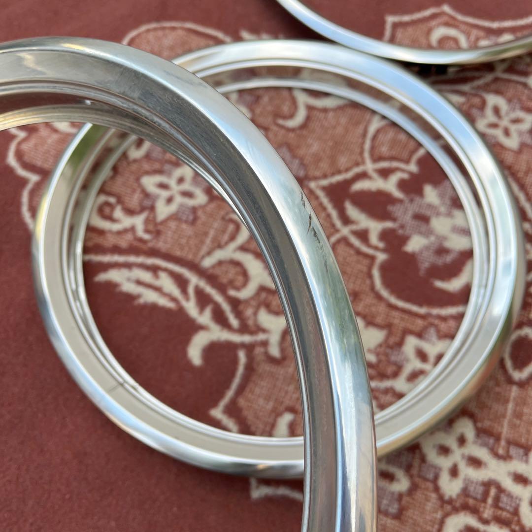 当時物 13インチ ◾️NOS ステンレス製 トリムリング ホイールリング セット