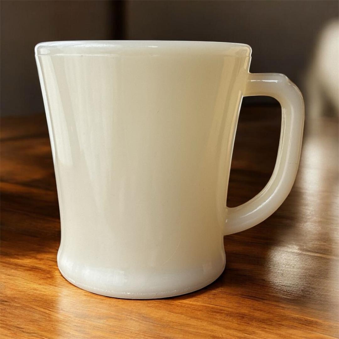 【GLASS刻印・1940s】ファイヤーキング マグ アイボリー Dハンドル