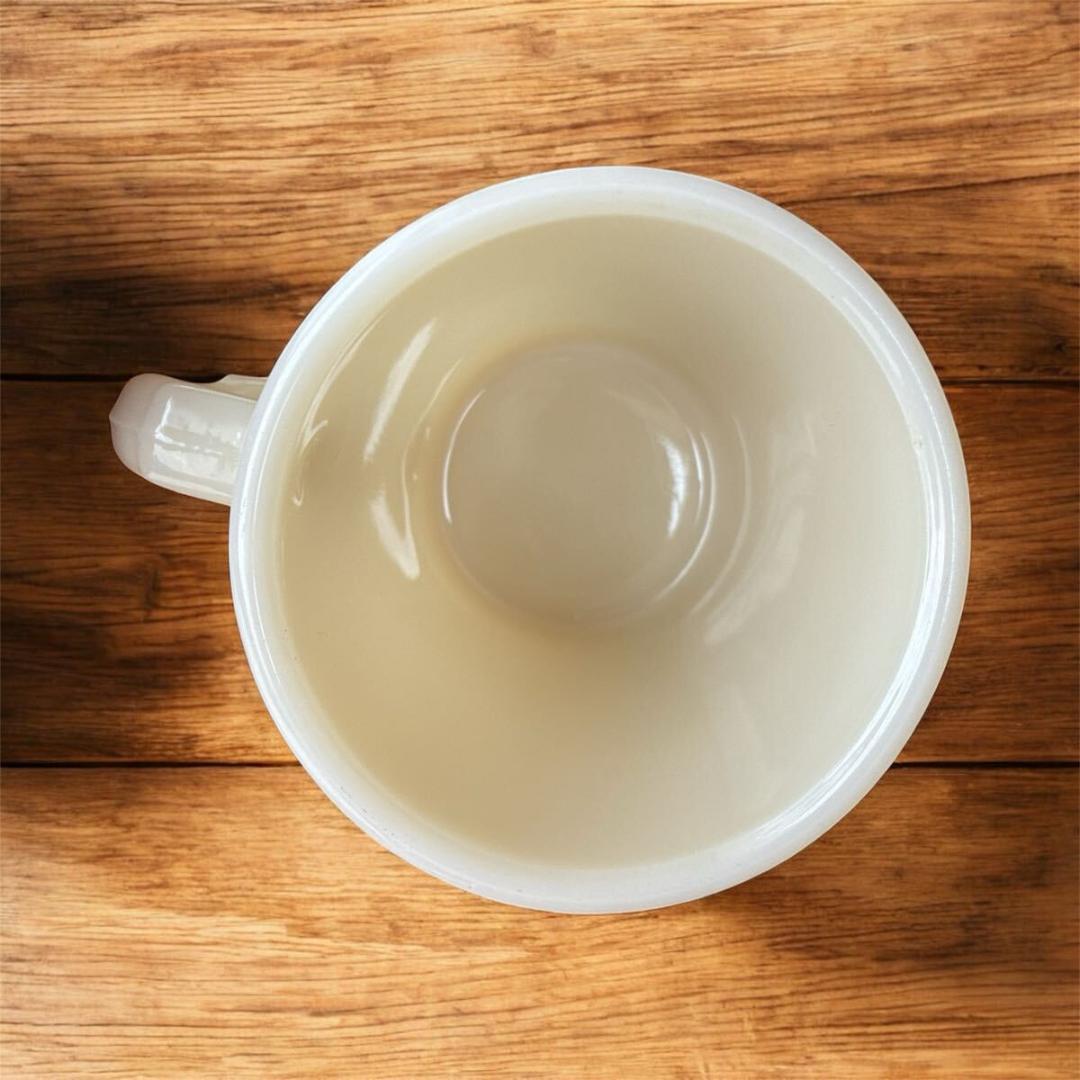 【GLASS刻印・1940s】ファイヤーキング マグ アイボリー Dハンドル