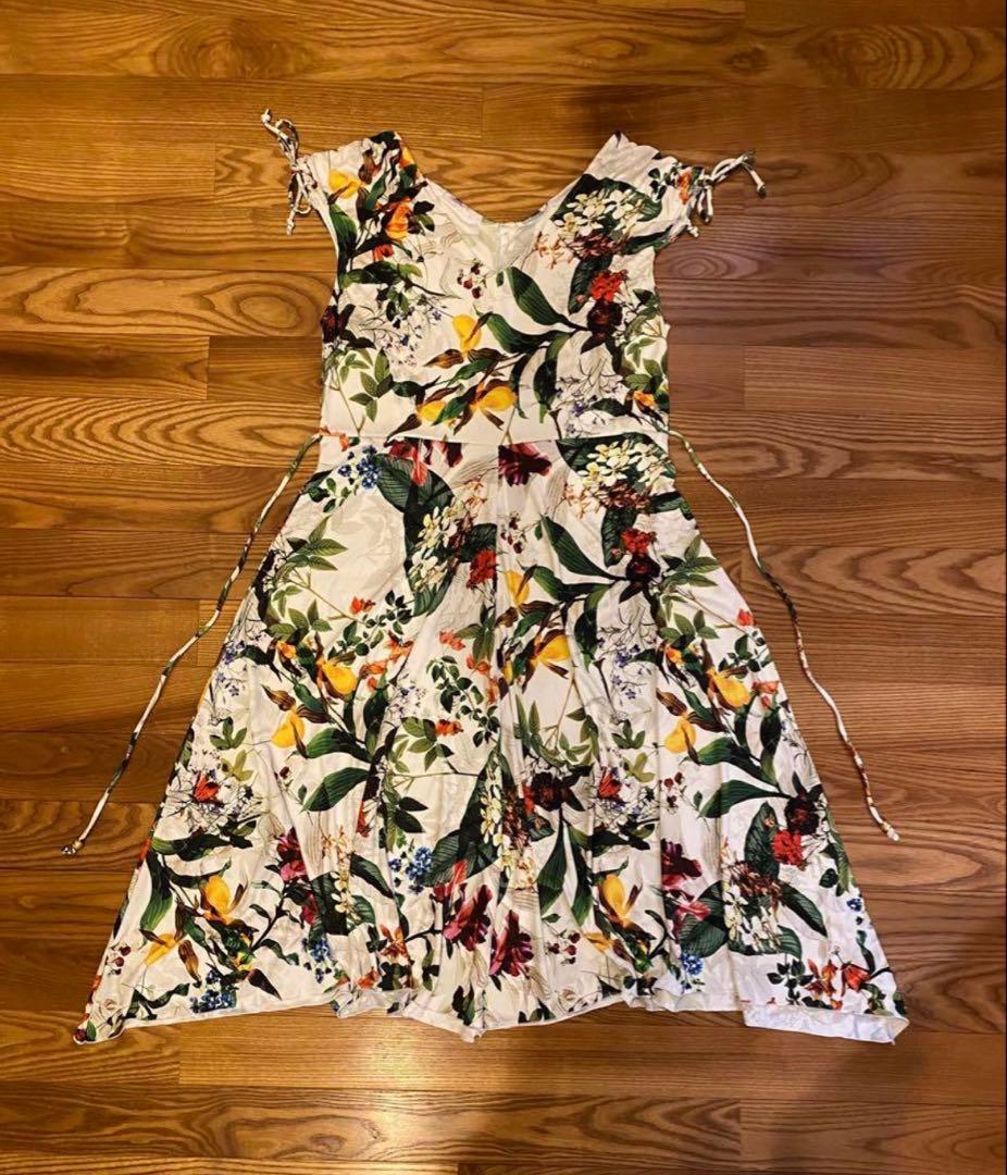 三愛リゾート　三愛水着楽園　水着　3点セット　ホワイト　白　M9 ボタニカル