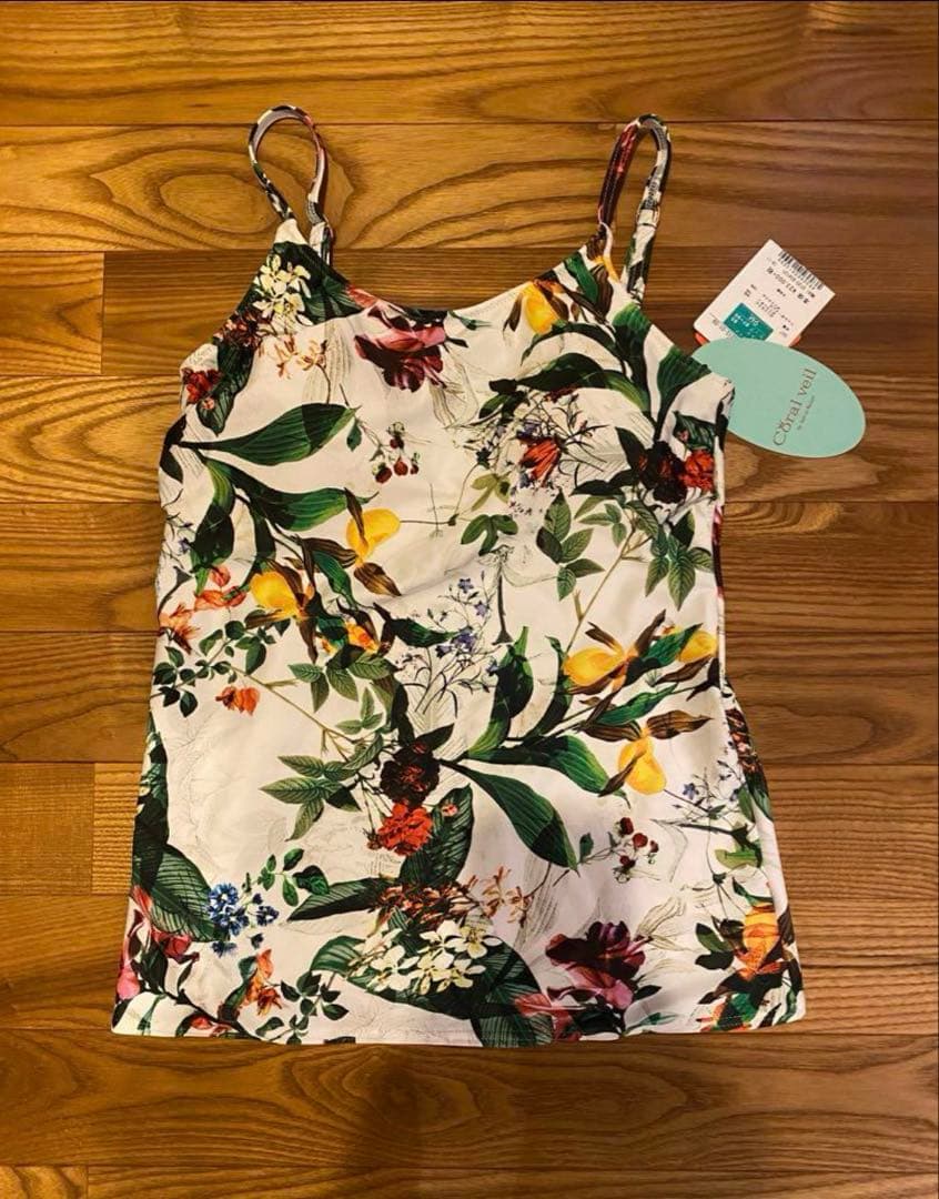 三愛リゾート　三愛水着楽園　水着　3点セット　ホワイト　白　M9 ボタニカル