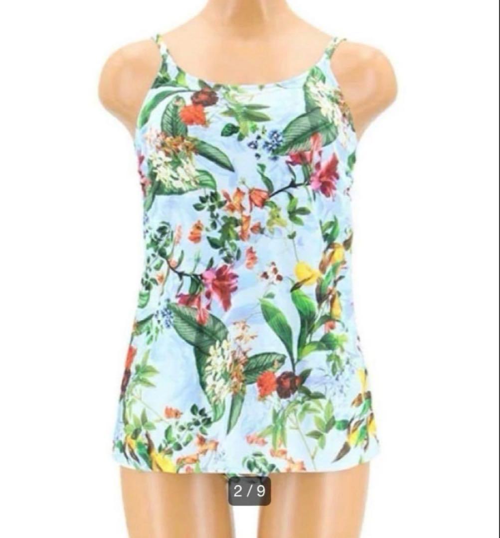 三愛リゾート　三愛水着楽園　水着　3点セット　ホワイト　白　M9 ボタニカル