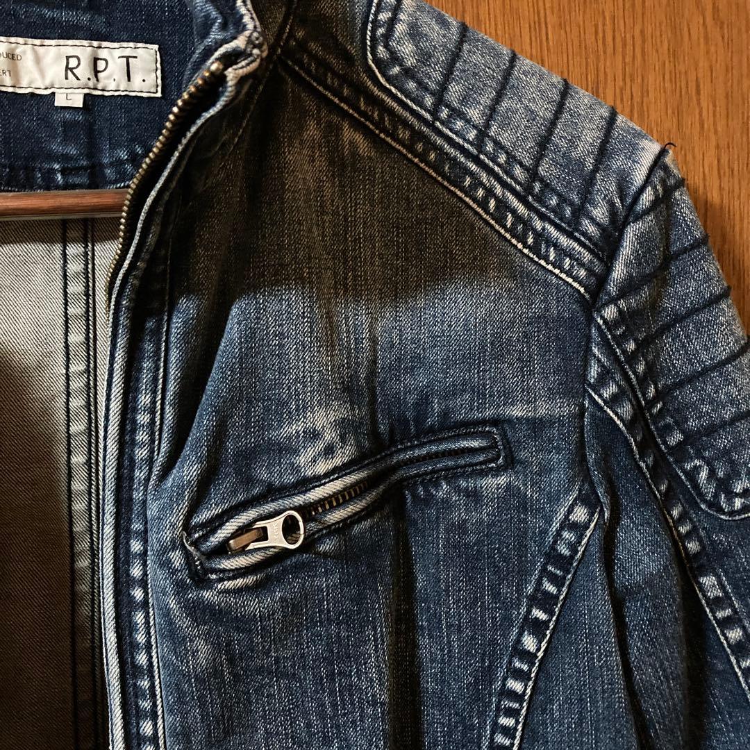 Rupert ルパート　ライダースデニムジャケット　L　ブルー　R.P.T