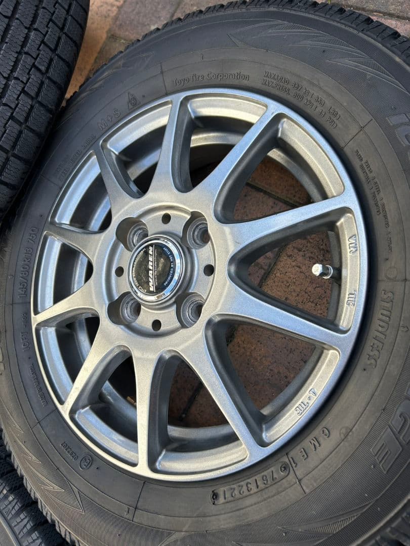 美品！ ホンダN-BOX スタッドレス4本アルミ付セット バリ溝