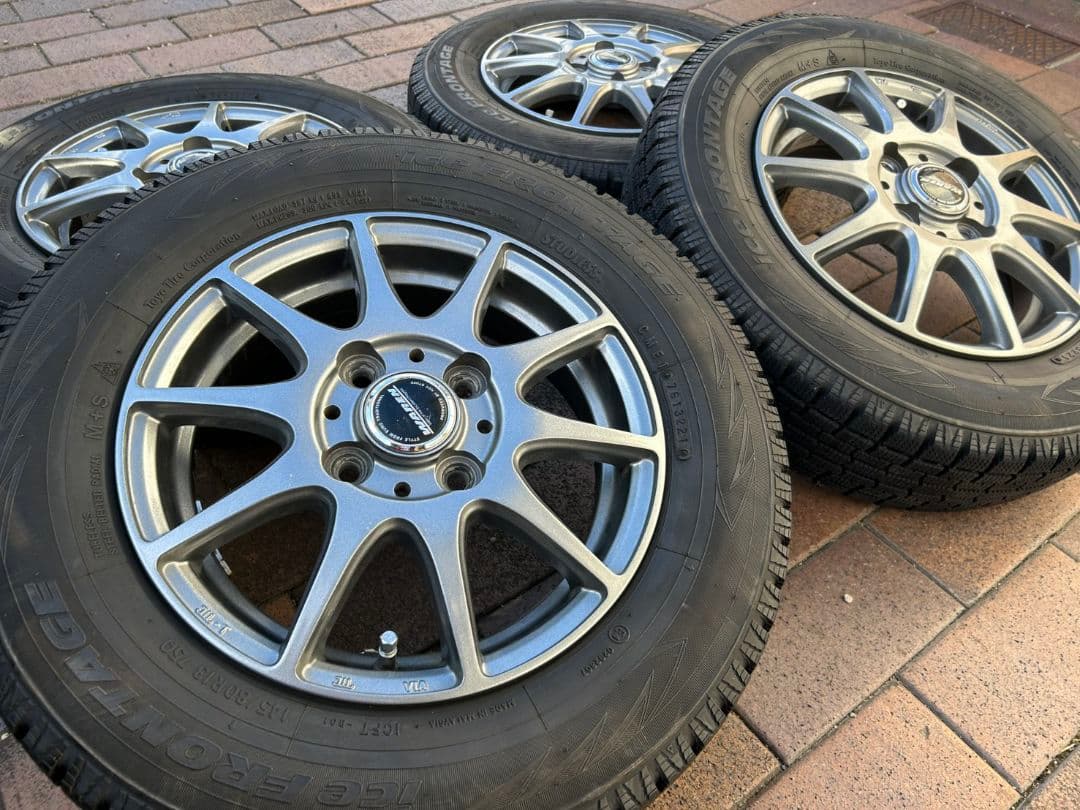 美品！ ホンダN-BOX スタッドレス4本アルミ付セット バリ溝