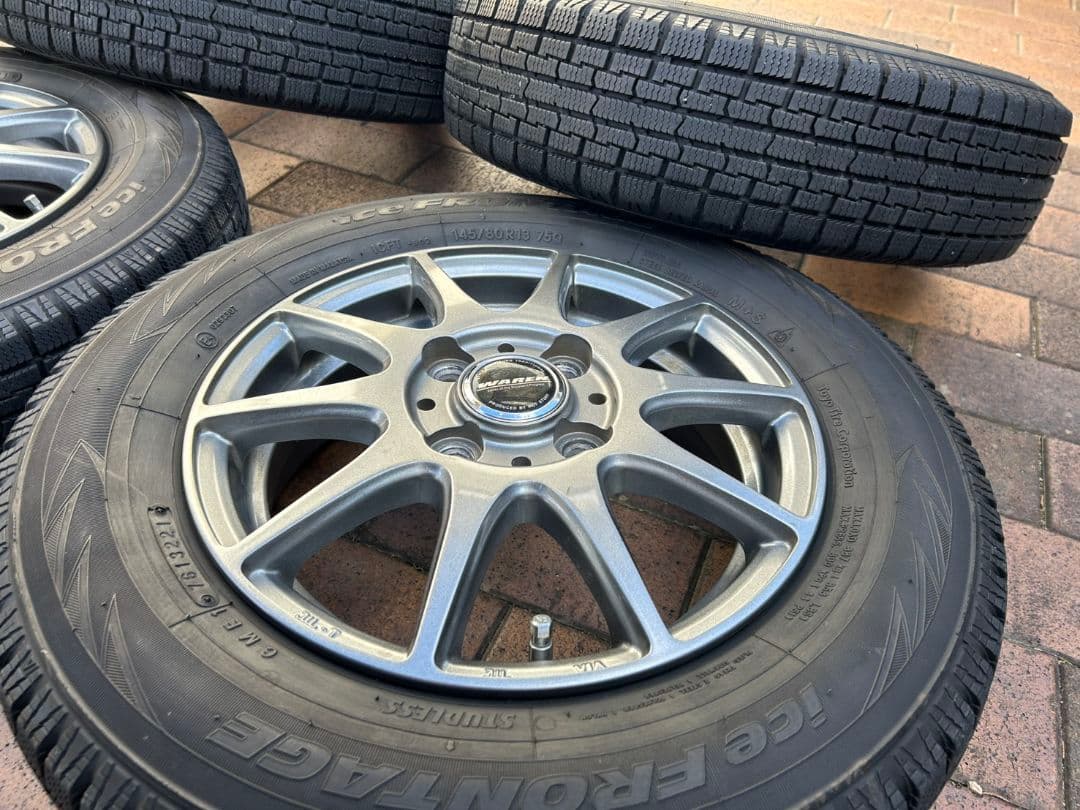 美品！ ホンダN-BOX スタッドレス4本アルミ付セット バリ溝