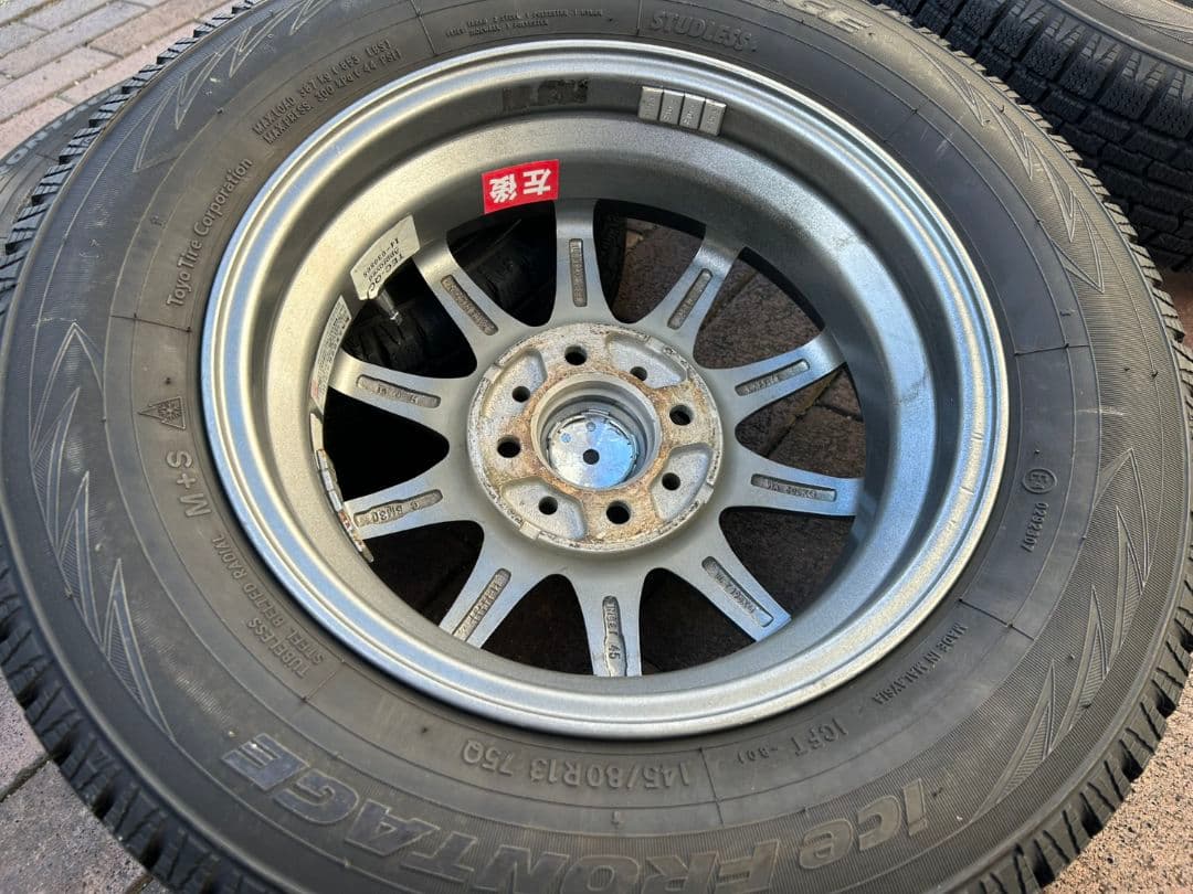 美品！ ホンダN-BOX スタッドレス4本アルミ付セット バリ溝