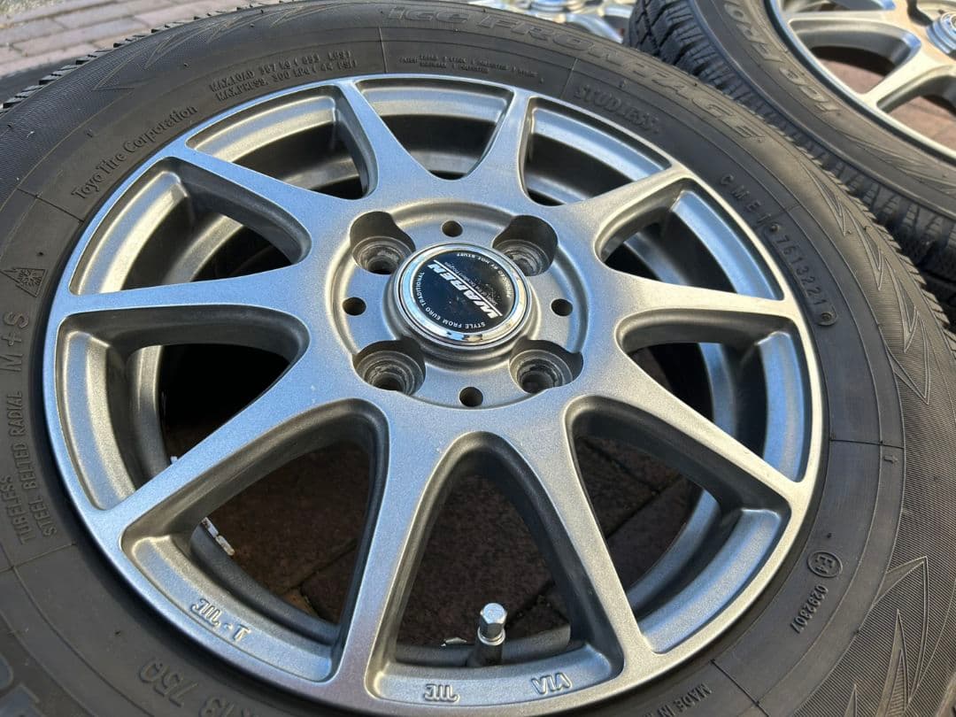 美品！ ホンダN-BOX スタッドレス4本アルミ付セット バリ溝