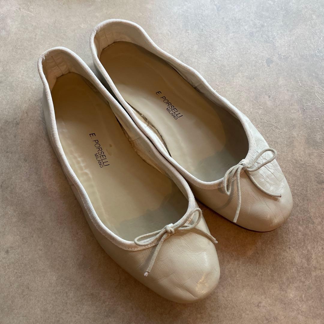 裏張り済★美品★ポルセリ★PORSELLI★バレエシューズ★38
