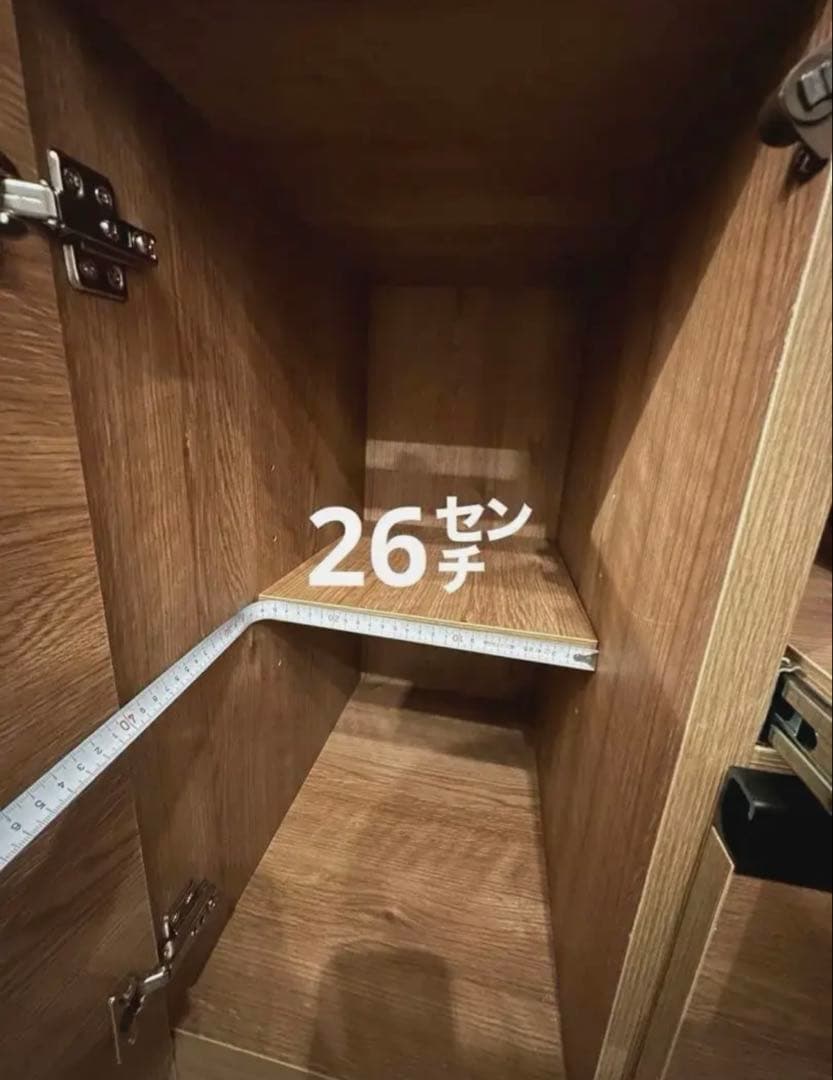 【状態良好】木製キッチン収納　炊飯器　オーブンレンジ　食器棚　カップボード