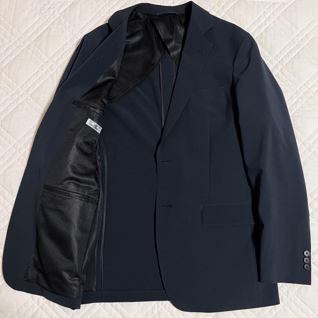 新品 タグ付き DESCENTE スーツ クールマックス ブルー 織柄 A5