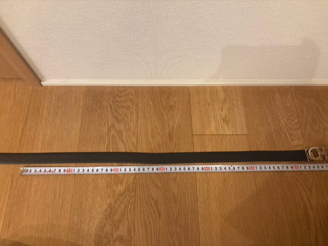 Salvatore Ferragamo ブラック レザーベルト ガンチーニ