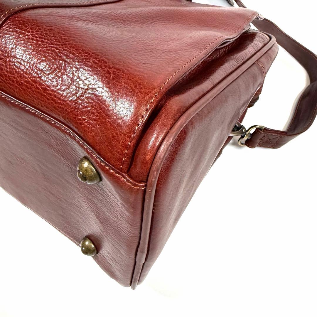 【美品】スノビスト　ボストンバッグ　2way オールレザー　ブラウン　メンズ