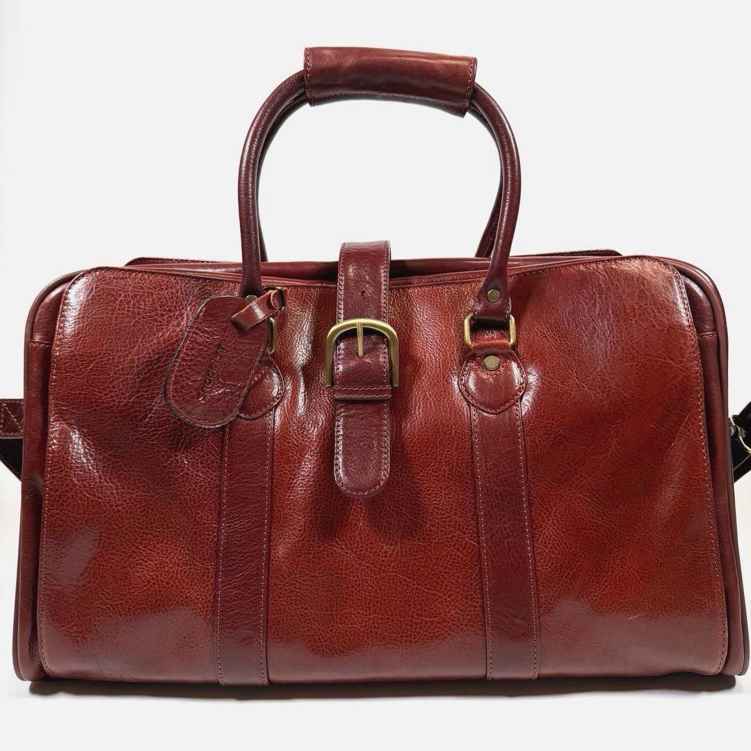 【美品】スノビスト　ボストンバッグ　2way オールレザー　ブラウン　メンズ