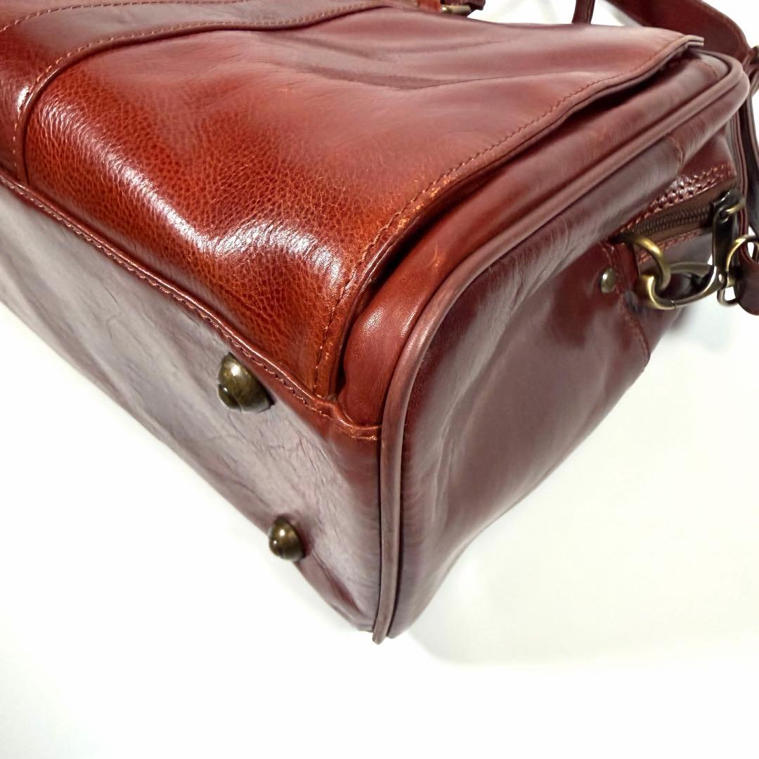 【美品】スノビスト　ボストンバッグ　2way オールレザー　ブラウン　メンズ