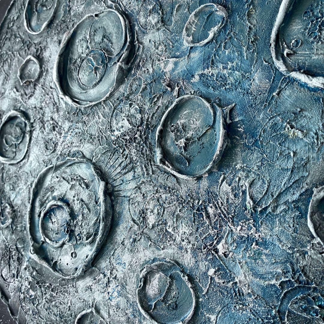 現代アート　45.5×38㎝　月　モダン　アートパネル　インテリア　抽象画