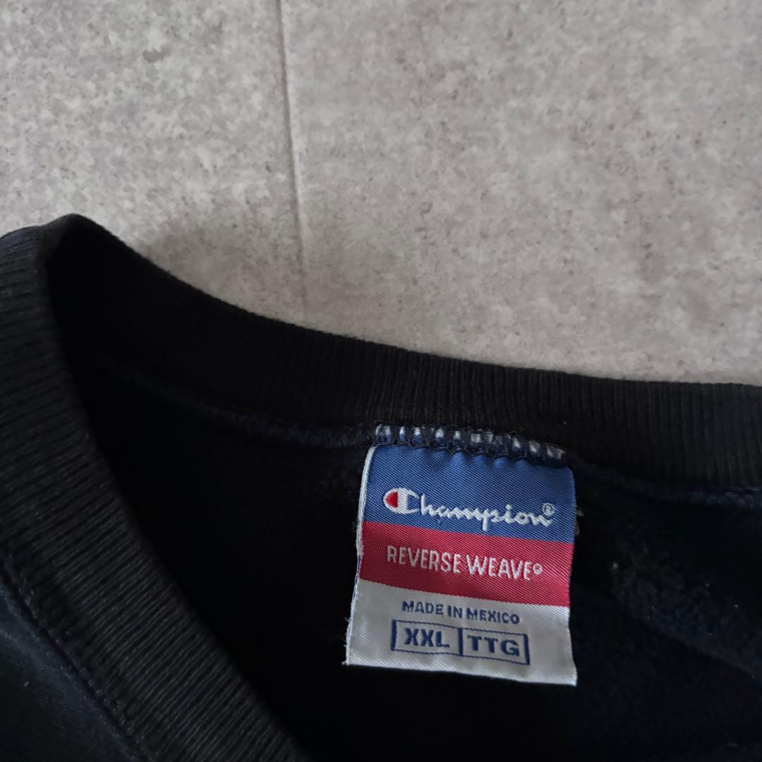 90s 00s 目無し Champion リバースウィーブスウェット 黒 2XL