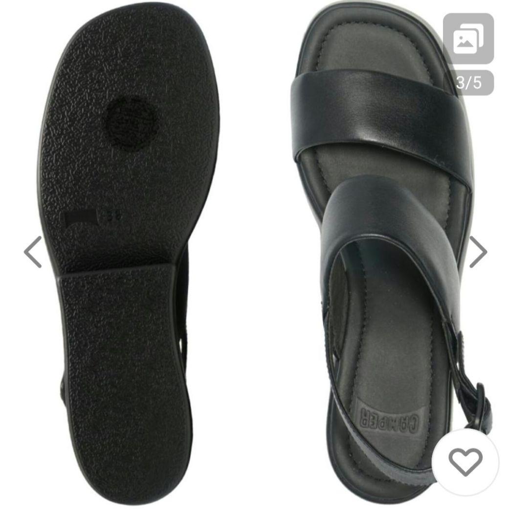 新品CAMPER ブラック ストラップサンダル EU38