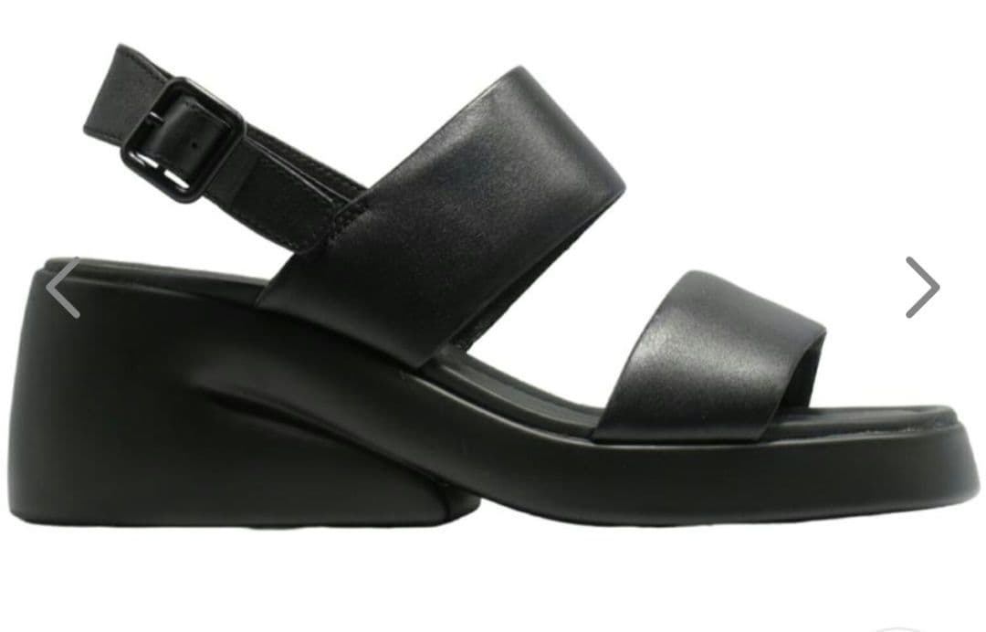 新品CAMPER ブラック ストラップサンダル EU38