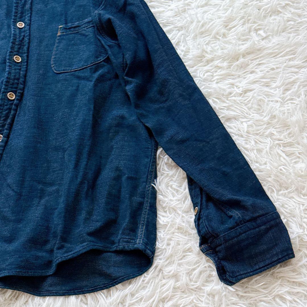 現行タグ✨45R オーシャンシャツ インディゴ 3サイズ スタンドカラー R刺繍