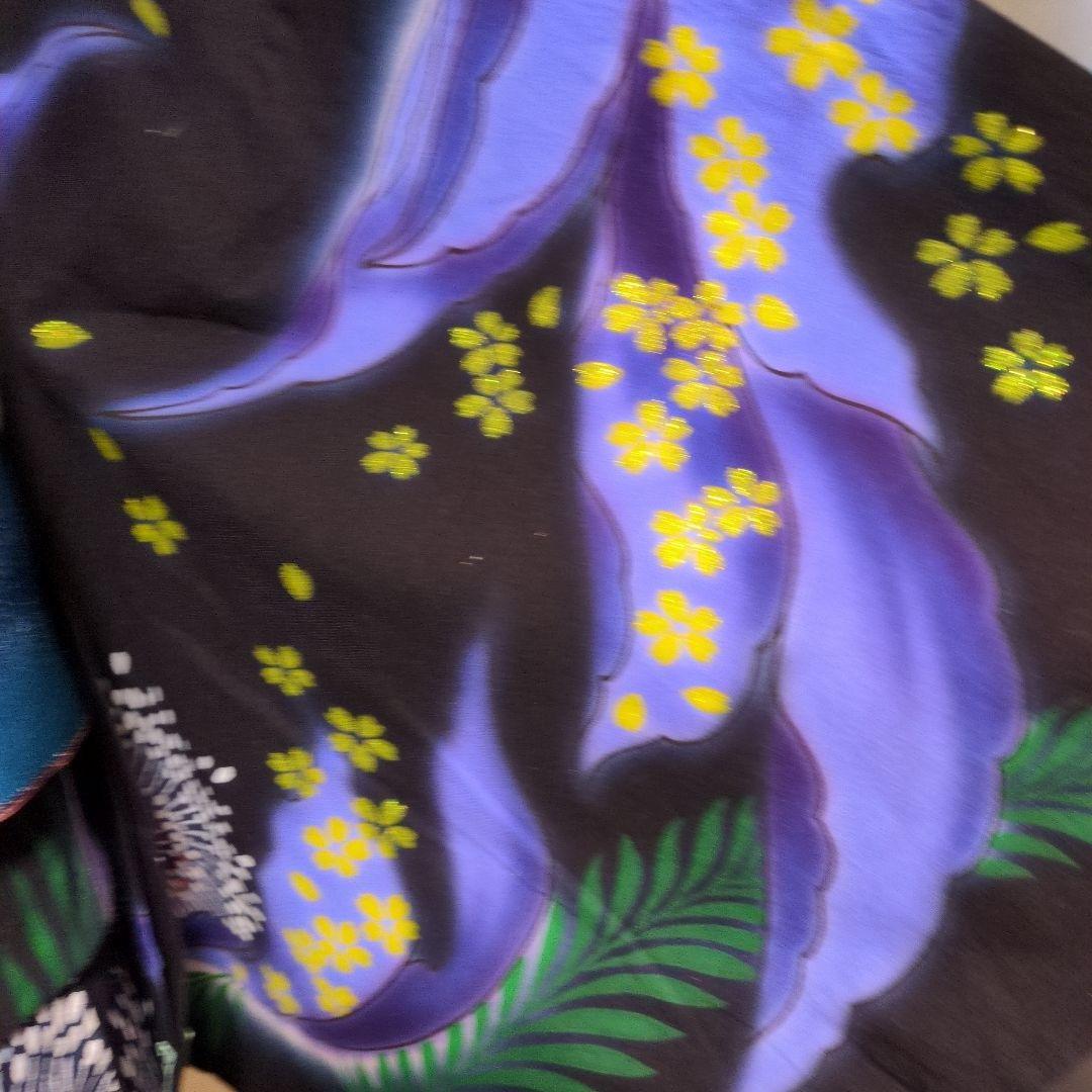 ❤kansai 寛斎　浴衣✭黒地に花火 　✭花柄　✭キラキララメ 身丈160