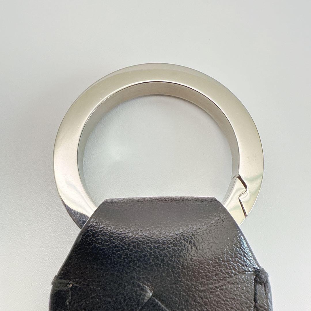 ボッテガヴェネタ イントレチャート タブ キーリング キーホルダー ブラック