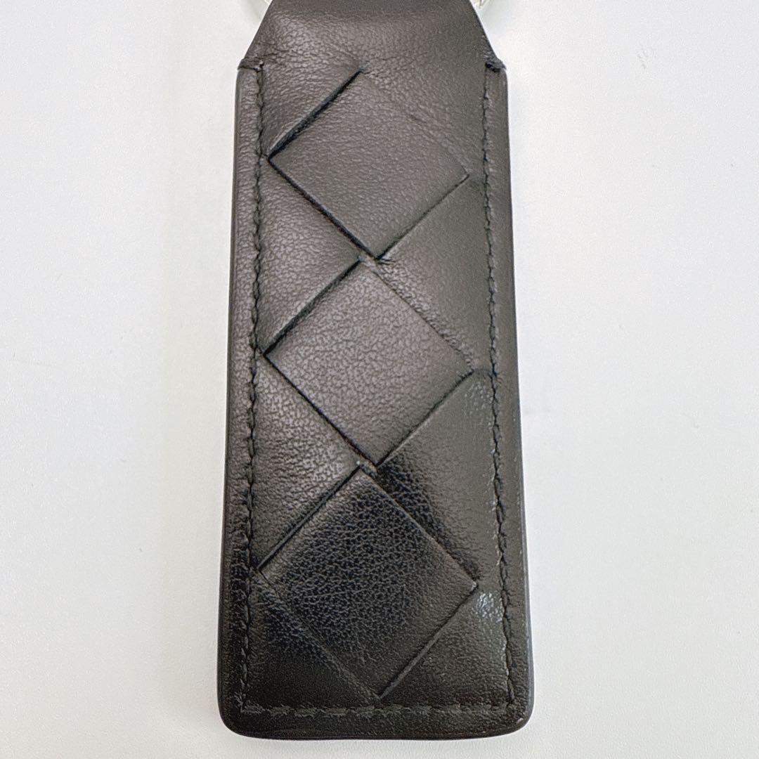 ボッテガヴェネタ イントレチャート タブ キーリング キーホルダー ブラック