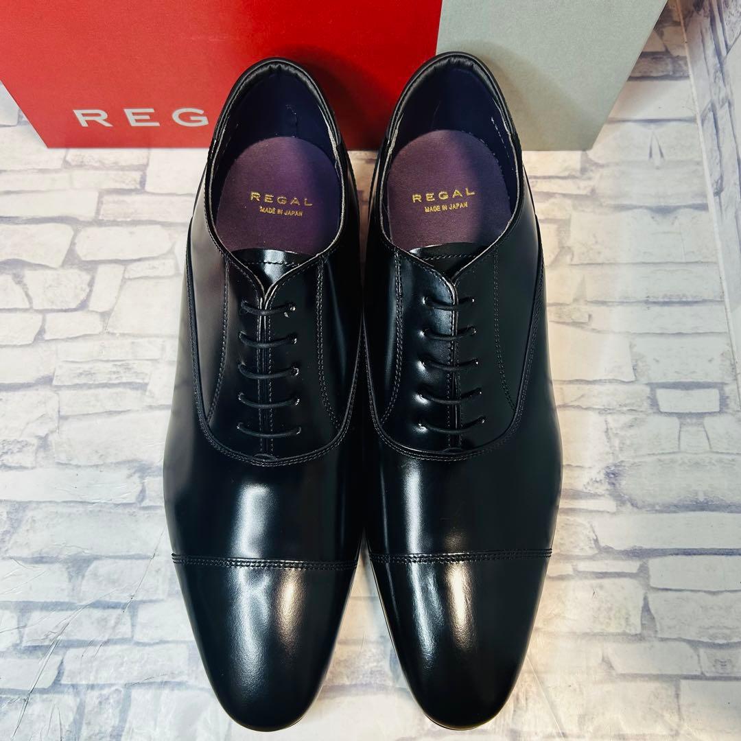 【新品】REGAL リーガル 31TR 内羽根 ストレートチップ 黒 25.5㎝