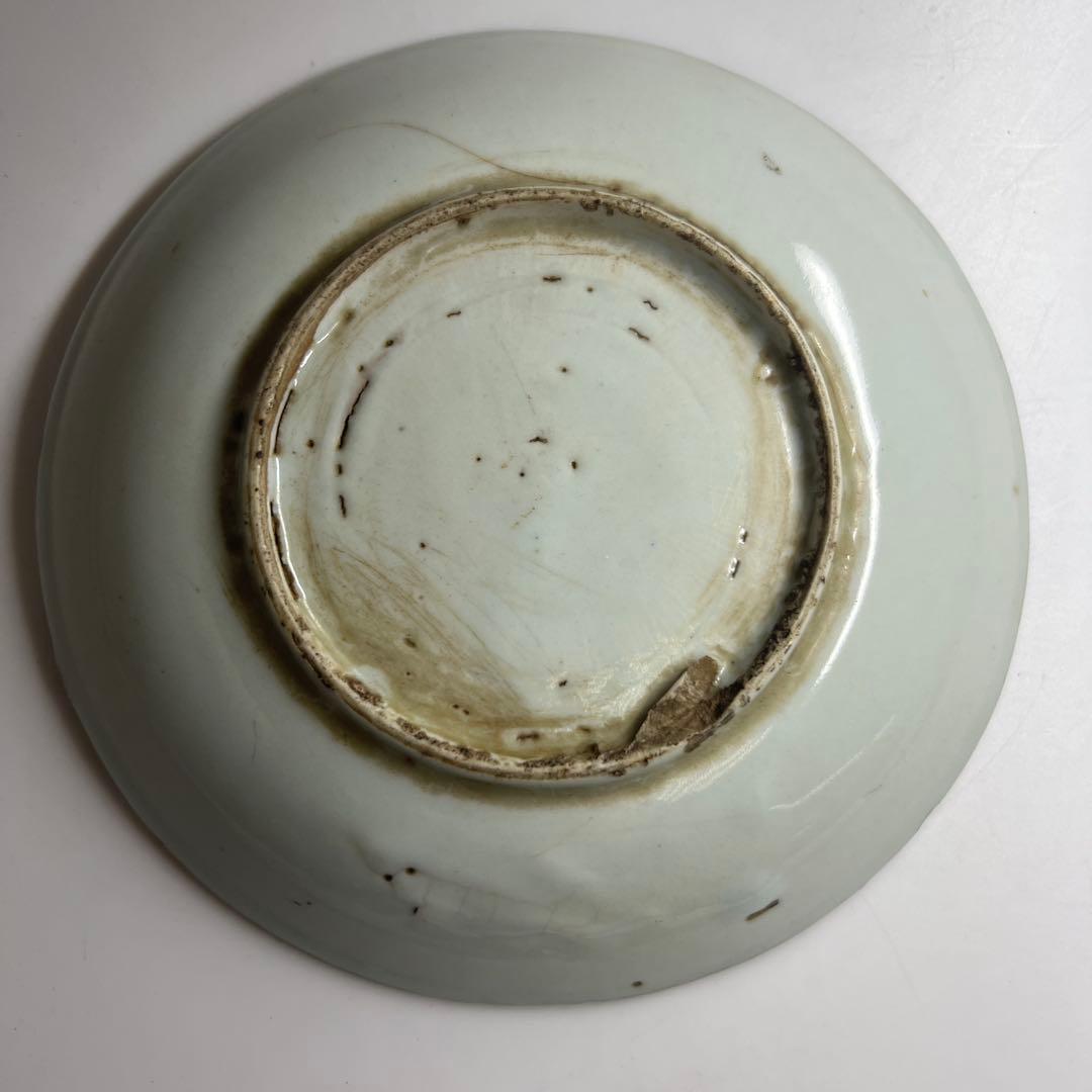 中国明時代　古染付中皿　直径約15.5㎝　東Y8-0114☆2Fタルチ