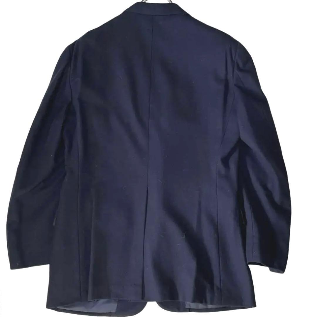 【美品】ジェイプレス 紺ブレニューイングランドLESSONA社製カシミヤ混 L