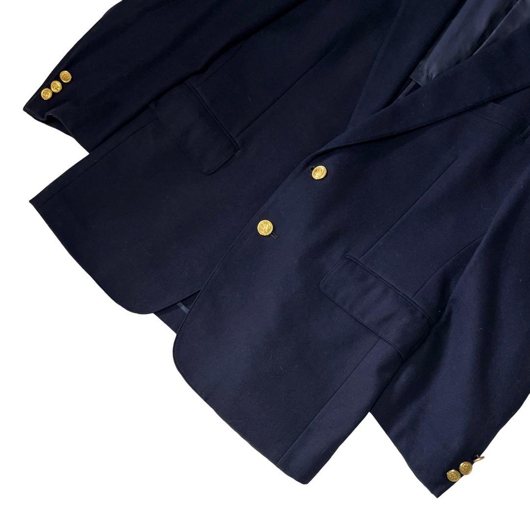 【美品】ジェイプレス 紺ブレニューイングランドLESSONA社製カシミヤ混 L