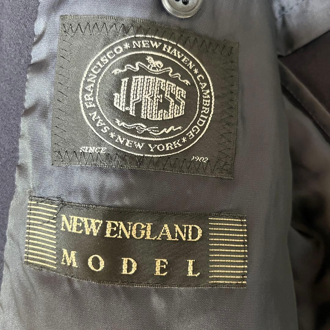 【美品】ジェイプレス 紺ブレニューイングランドLESSONA社製カシミヤ混 L