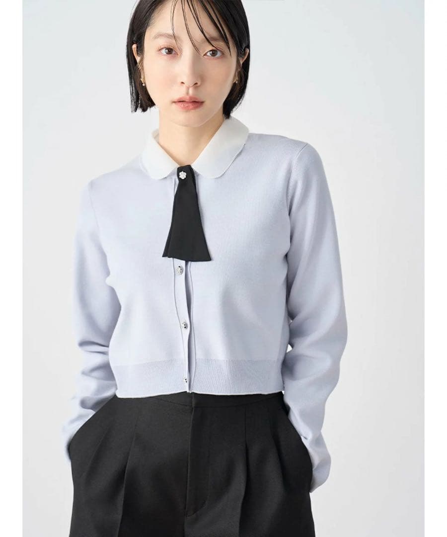 CELFORD セルフォード デタッチャブル総針カーディガン SAX