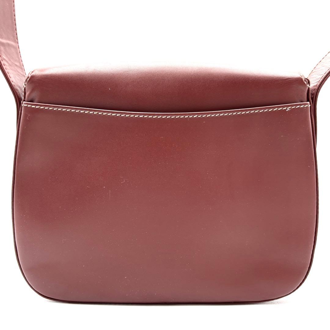 未使用に近い カルティエ マストライン ショルダーバッグ ターンロック ボルドー