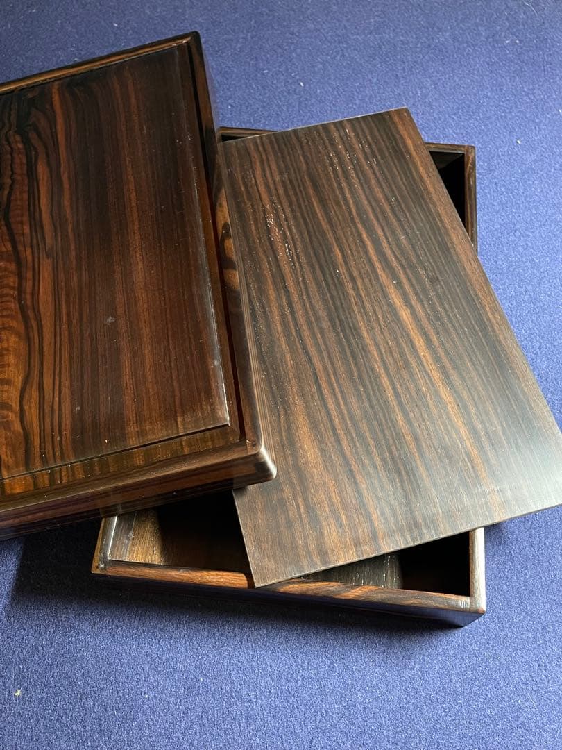 【墨研】古玩 硯箱19◆黒檀長方硯箱◆未使用品◆文房四宝 文人趣味 文箱 唐木