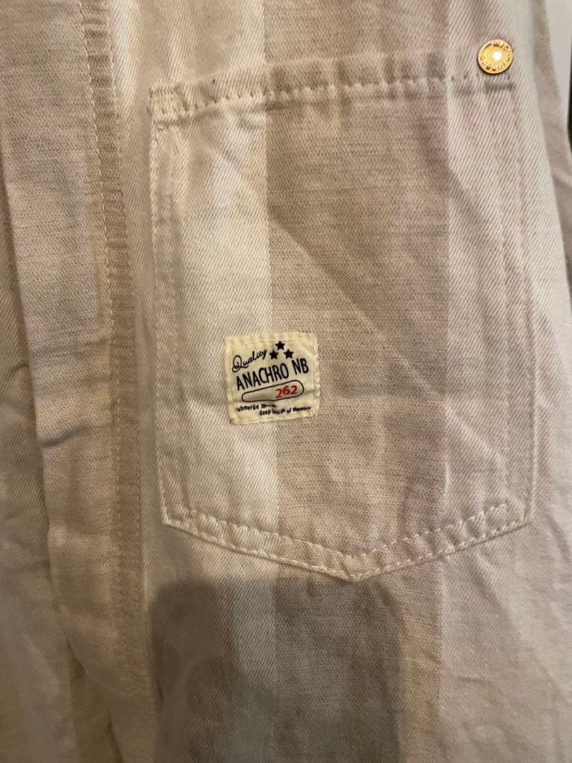 レア　アナクロノーム　ストライプ コットンオーバーオール サイズ32