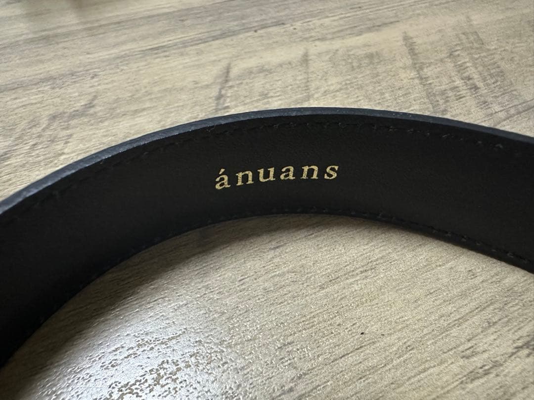 anuans スクエアバックルベルト　ブラック