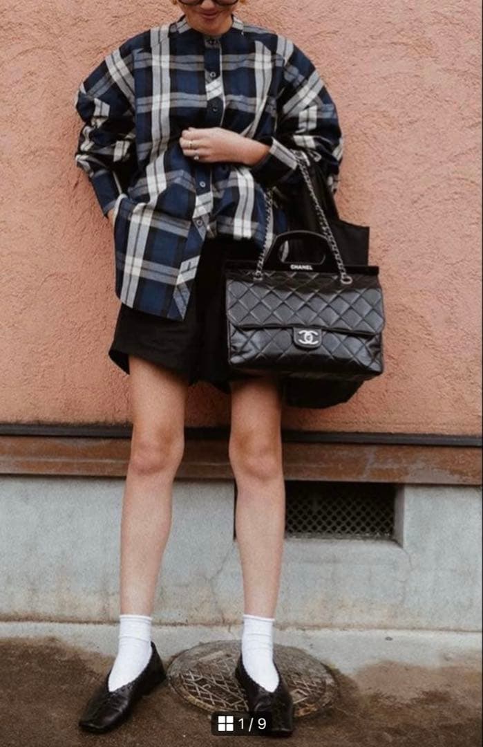 美品　MACHATT スタンドカラーオーバーシャツ　タータンチェック