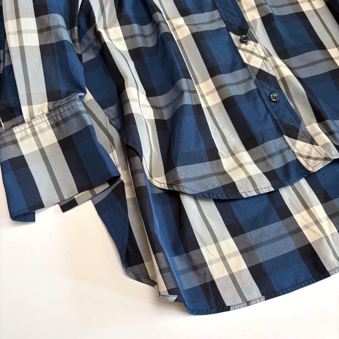 美品　MACHATT スタンドカラーオーバーシャツ　タータンチェック