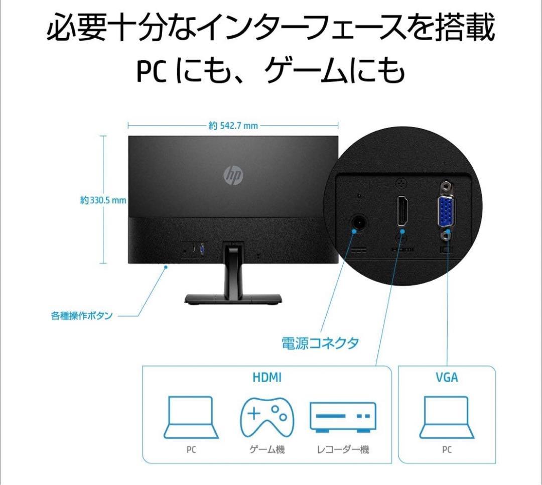 HP モニター 23.8インチ ディスプレイ （型番：3WL46AA#ABJ）