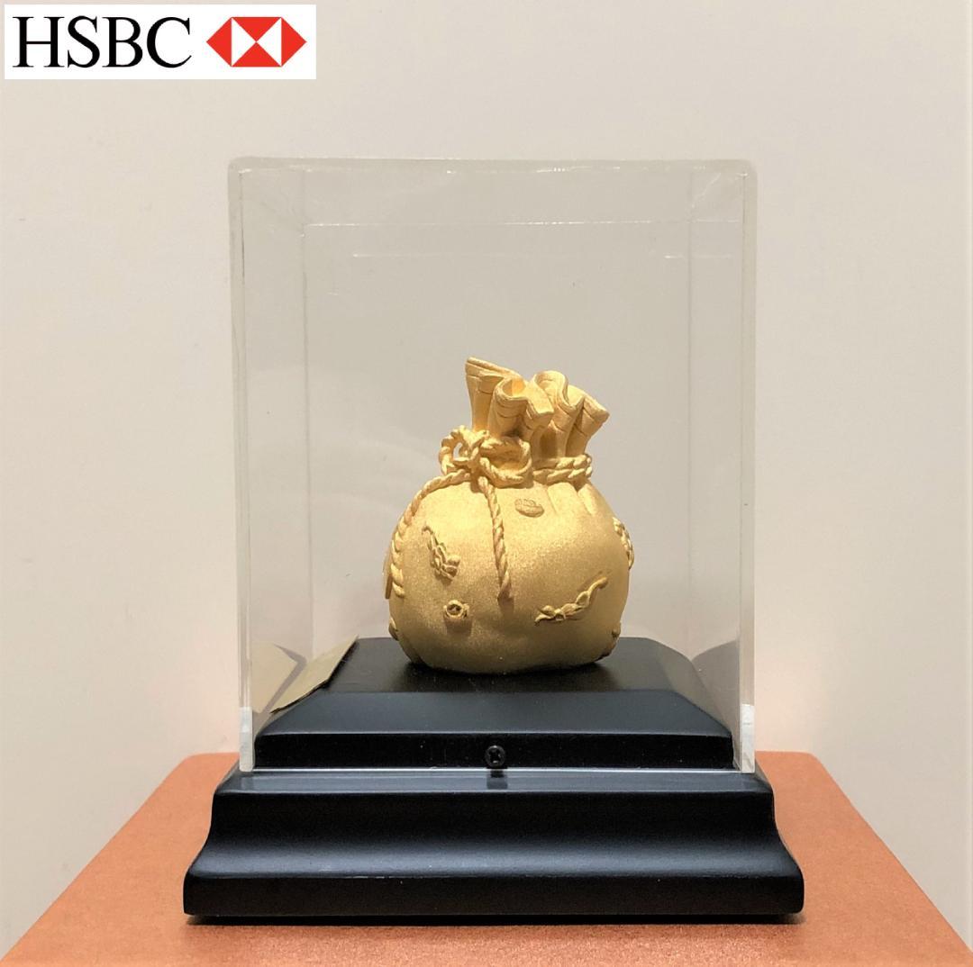 HSBC 香港上海銀行 記念品 福 巾着袋 置物 金運 開運