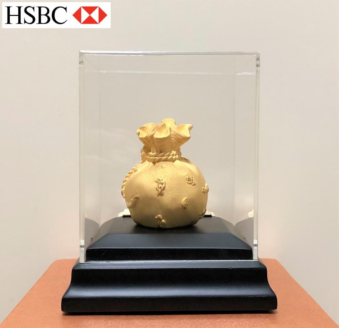 HSBC 香港上海銀行 記念品 福 巾着袋 置物 金運 開運