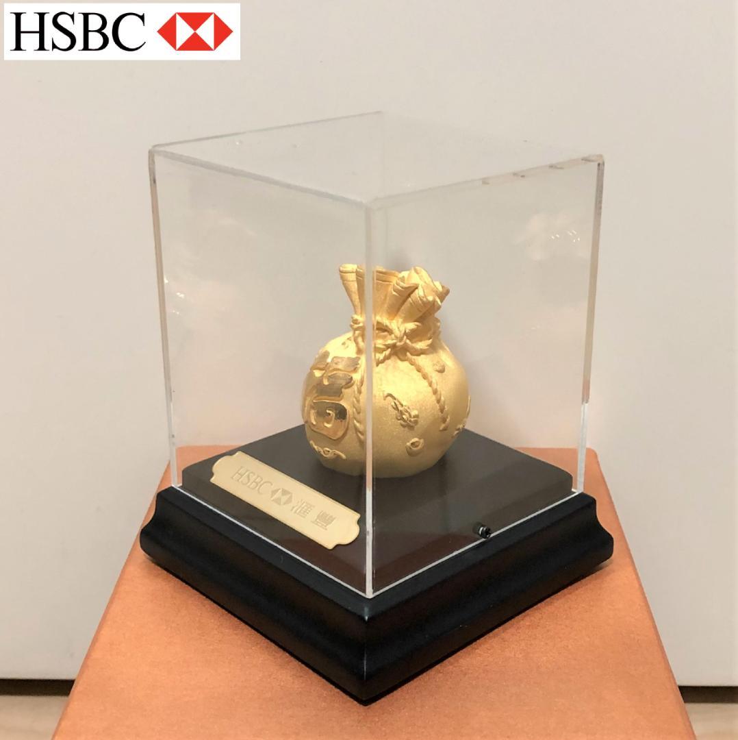 HSBC 香港上海銀行 記念品 福 巾着袋 置物 金運 開運
