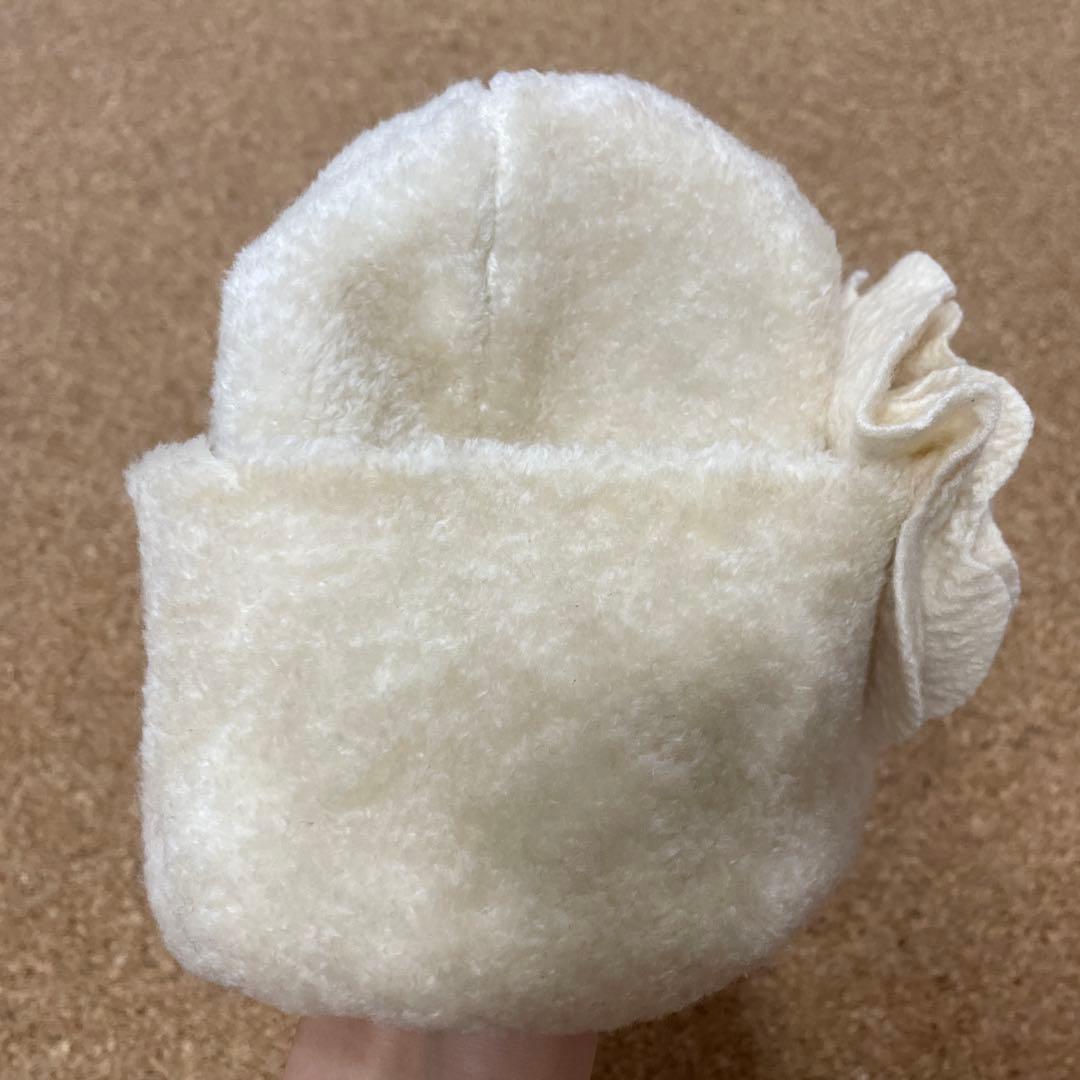 【専用】POTECHINO ニット帽 花装飾　グレー、ホワイト2点おまとめ)