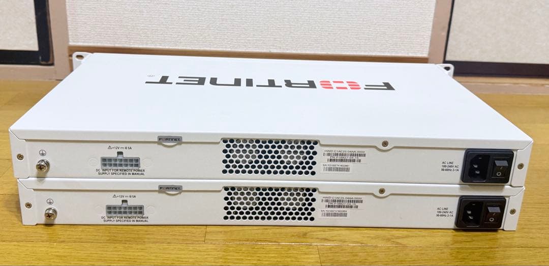 FORTINET FORTIGATE-100E 2台セット【v7.2.12】