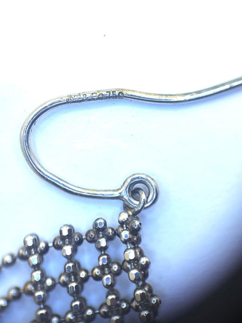 Tiffany K18WG 750 希少　フリンジ　ピアス