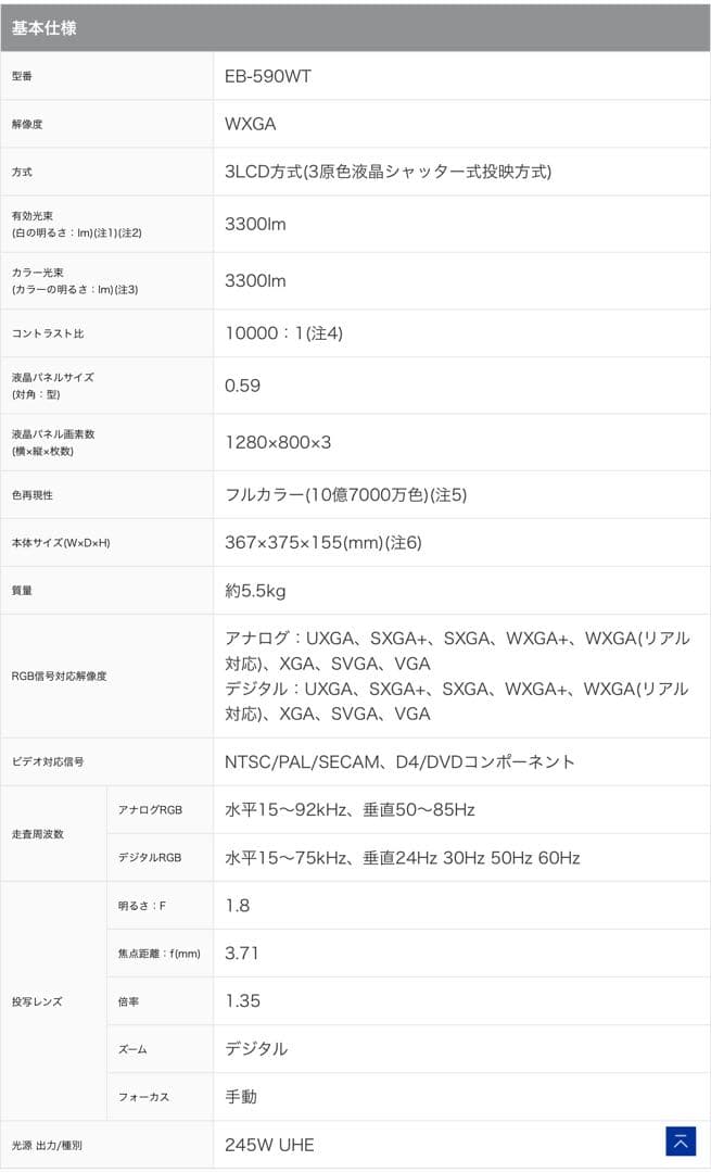 超単焦点 EPSON EB-590WTプロジェクター ＆エレコムプロジェクター台